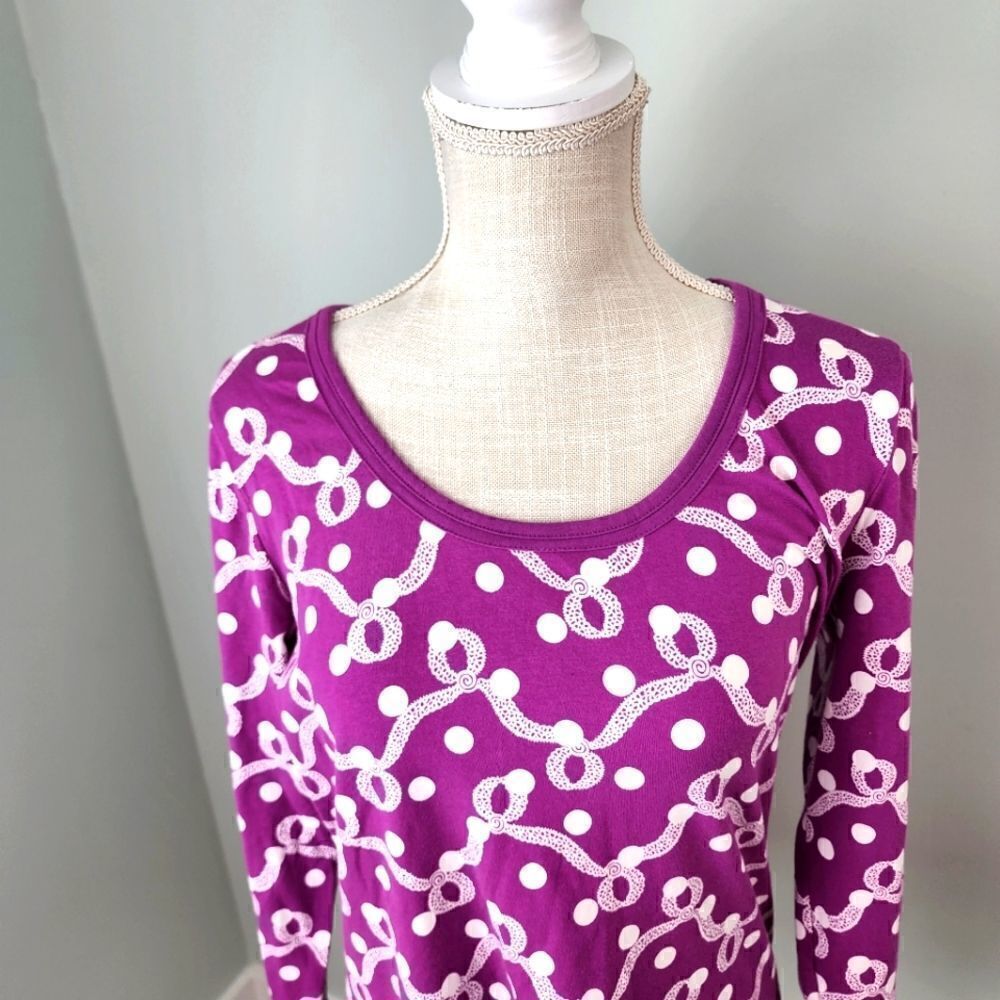 Liz Claiborne Women's Long Sleeve Scoop Neck Stretch Top Size Medium - Picture 2 of 7